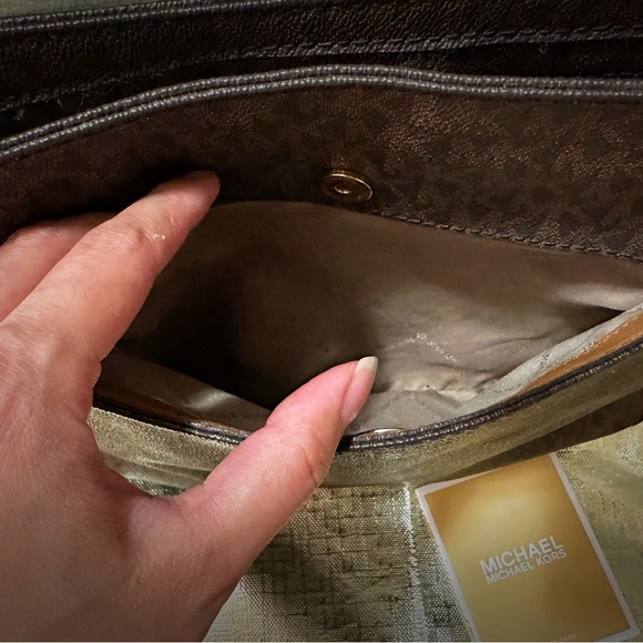 Michael Kors Brown Messenger Bag with Signature MK Monogram - Picture 13 of 14